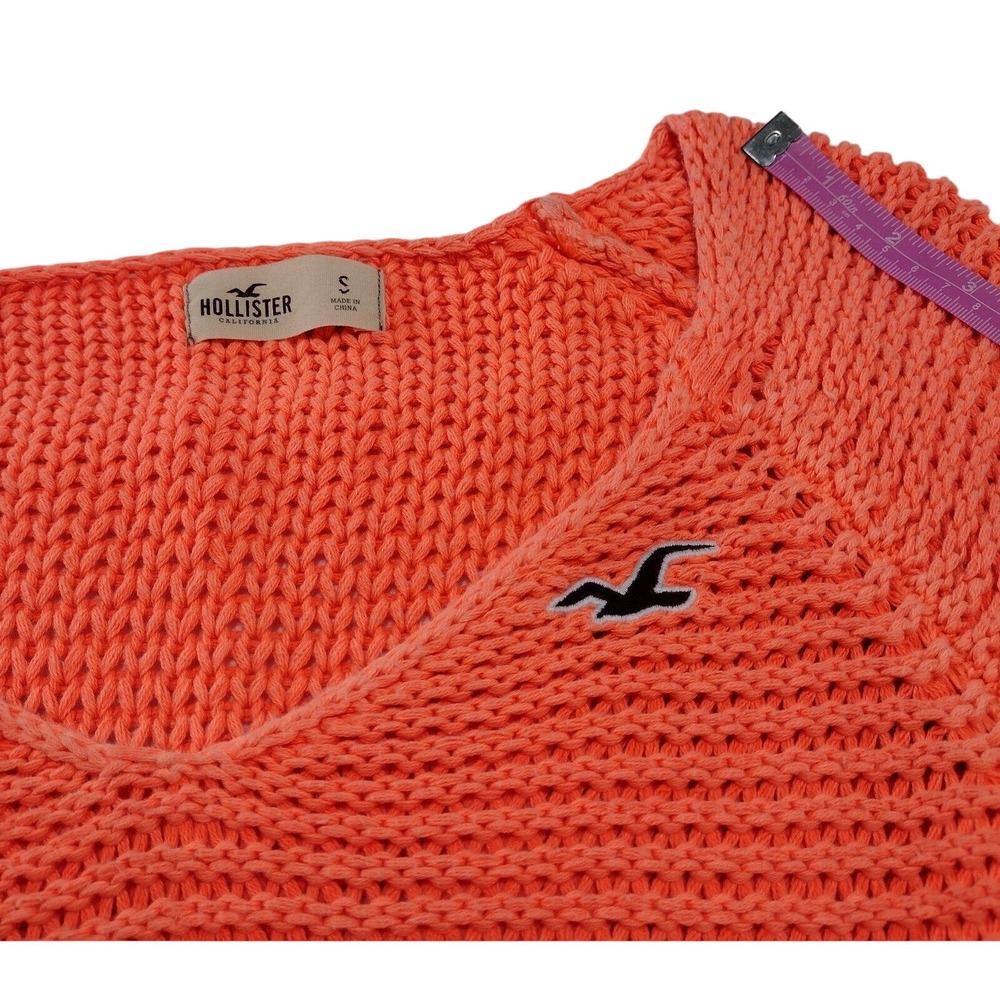 Hollister Coral Orange Knit Sweater Size S - Picture 7 of 10